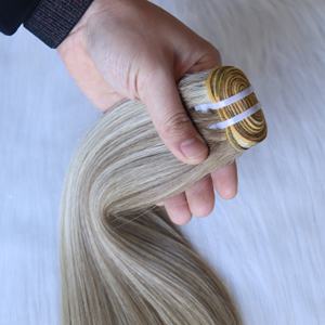 Producto caliente 6-34 pulgadas Trama Extensiones de cabello humano recto Paquetes de Peluca de color resaltado - Product Image 6