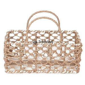 Organizador de almacenamiento tejido a mano de cestas de ratán Premium Tradebyd para casas de campo - Product Image 5