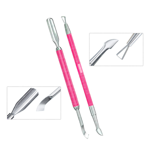 Pousse-cuticules double action en acier inoxydable de qualité supérieure, nettoyeur d'ongles pour manucure, durable, réutilisable, double usage, outil personnalisable - Product Image 1