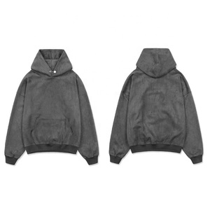 Custom Factory Men's Winter Acid Washed Cropped Hoodies Stone Washed Oversize Boxy Fit Digital Artificial DDP Envío - Product Image 5