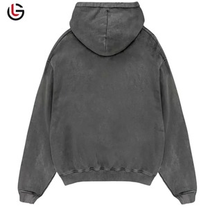 Cotton Blended Men's Pullover <b>Hoodies</b> Acid Washed 100% Cotton Fleece Full <b>Zip</b> Winter Streetwear Wholesale Supply Hoodie For Men - Product Image 2
