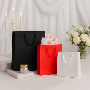 Sacs de shopping en papier kraft avec poignées, logo personnalisé, marque privée, boutique de luxe, cadeau de remerciement - Product Image 3