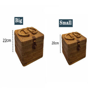 Panier de rangement en rotin naturel le moins cher fabriqué à la main au Vietnam - Product Image 2