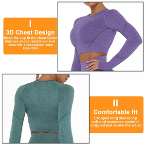 Top de compresión de manga larga ajustado en color sólido para mujer-Ideal para calidez y soporte en entrenamientos - Product Image 2