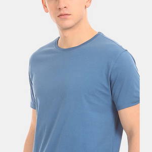 Vente en gros Spandex/coton T-shirts surdimensionnés pour hommes Impression personnalisée vierge Respirant Plus Size 220 GSM O-Neck Short Sleeve White - Product Image 4