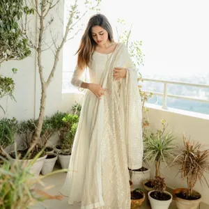 Launch – robe longue de soirée et Dupatta, ensemble de vêtements de styliste, tissu Faux Georgette, tenue traditionnelle, robe fantaisie décontractée - Product Image 1