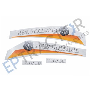 ชุดสติ๊กเกอร์ติดฝากระโปรงรถแทรกเตอร์นิวฮอลแลนด์ TD80D สีขาวเหลือง ทำจากไวนิล - Product Image 3