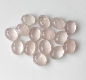 3x5mm-20x30mm ควอตซ์ทรงรีสีชมพูกุหลาบธรรมชาติพรีเมี่ยมอัญมณีทรงหลวมทำด้วยมือแบบแบนหลังเรียบสำหรับทำเครื่องประดับขายส่ง - Product Image 1