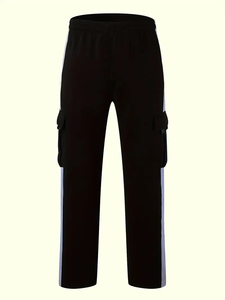 Wholesale Men's Canvas <b>Cargo</b> Pants with Pockets Drawstring Custom Multi-pocket Hip Hop Stacked Breathable Lightweight Casual - Product Image 2