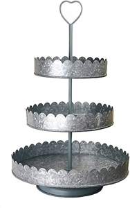 hot sale galvanized <b>3</b> <b>tier</b> <b>cake</b> <b>stand</b> metal tray platter for <b>cake</b> dessert shrimp appetizers <b>cake</b> <b>stand</b> galvanized oval shape - Product Image 4