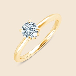 Bague en or massif 14 carats avec diamant rond de laboratoire de 0,3 carat F-VS, idéale pour les occasions spéciales et les soirées. - Product Image 3