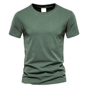 T-shirt de couleur unie 100% coton couleurs et tailles personnalisées T-shirt décontracté de haute qualité respirant et confortable OEM personnalisé - Product Image 5