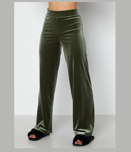 Hot Selling OEM Customizable Solid Color Velour <b>Velvet</b> Pants Unisex Loose <b>Flare</b> <b>Trousers</b> Casual Canvas Wholesale Cheap Price - Product Image 1