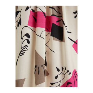 เดรสแขนสั้นผ้าวิสโคสพิมพ์ลายไม่มีซับใน แต่งลายทาง ไม่มีกระเป๋า - Product Image 1