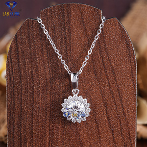 1,77 TDW Round Cut Diamond White Gold Pendant by Labstone/ Forever Cautivating Pendant/Color DE LA EF-VS - Product Image 1