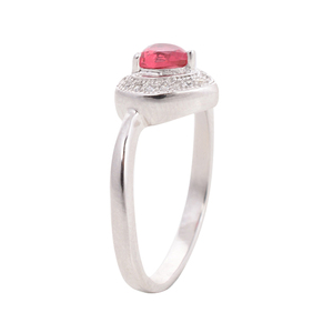 Anillo de piedras preciosas de topacio rosa con forma de corazón de Plata de Ley 925 de moda de lujo para joyería de regalo especial de San Valentín - Product Image 2