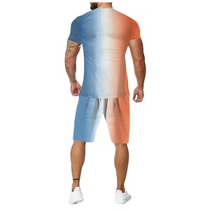 Derniers ensembles de vêtements de mode imprimés ensembles courts d'été T-shirt et short décontractés de couleur unie pour hommes ensembles streetwear pour hommes - Product Image 2