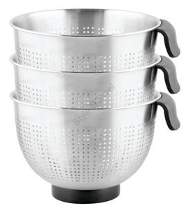 Ensemble de passoire à riz de qualité supérieure en gros en acier inoxydable avec poignées CLASSIC Design élégant poli miroir - Product Image 5