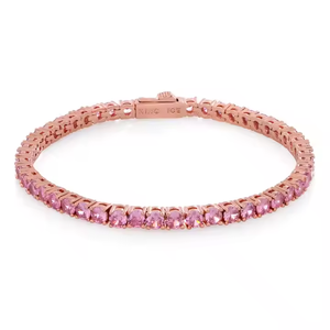 Elegante pulsera y brazalete de tenis con diamantes rosas, joyería deportiva elegante de la India - Product Image 1