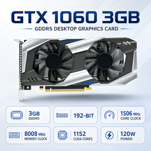 Carte graphique GTX <span class=keywords><strong>1060</strong></span> 3 Go GDDR5 192 bits NVIDIA, double ventilateur, GPU de jeu 4K pour ordinateur de bureau, pièces PC GTX <span class=keywords><strong>1060</strong></span> <span class=keywords><strong>3G</strong></span> - Product Image 5