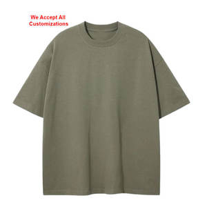 Camiseta Oversize de Algodón 100% para Hombre, Cuello Redondo, Ajuste Cómodo, Hombro Caído, Diseño Sólido Personalizado, Estampado Transpirable, Manga Corta - Product Image 6