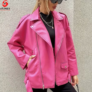 Veste en cuir pour femmes, design tendance, vente bon marché, veste en cuir unie pour femmes, logo personnalisé, service OEM - Product Image 6