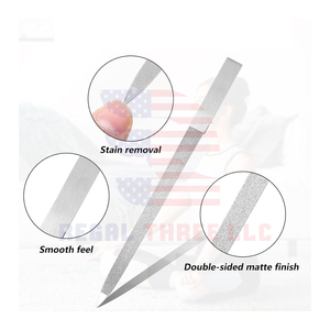 Manicura Belleza Cuidado de las uñas Acero inoxidable Diamante Deb Lima de uñas 7 "Manicura de doble cara Pedicura Limas de uñas Herramientas - Product Image 2