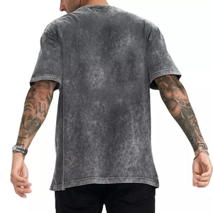 Camisetas Casuales de Diseño Personalizado para Hombre, Lisas y Teñidas, de Alta Calidad al por Mayor, Ecológicas, Transpirables, de 220g, con Parches - Product Image 2