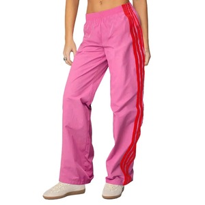 Pantalon de survêtement taille haute pour femme Pantalon de tous les jours en toile extensible confortable avec ceinture élastique et poches - Product Image 1