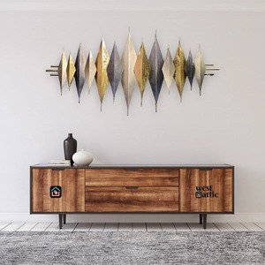 Zig-Zag Metal Modern Design Iron Metal Wall Art Panel Superb Outdoor Home <b>Decorative</b> Hanging for Interior Use - Product Image 1