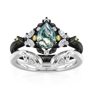 Ensemble de bagues en agate mousse Jeulia Midsummer Night Mystery Forest - Cadeau - Product Image 3