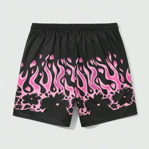 Shorts de sport pour hommes en maille légère, imprimé haute définition rose, collection été 2026, fabrication OEM - Product Image 2