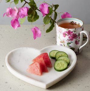 Prix le plus bas plateau en marbre vaisselle plateau en marbre coeur fruits et salade 10x10 pouces plateau de service - Product Image 1