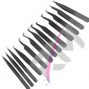 RMI pince à épiler d'extension de cils grand Kit pointe de plasma noir et pince à cils enduite de poudre noire ensemble de pinces à épiler à 13 points différents - Product Image 6