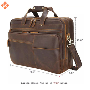 Portadocumentos de cuero genuino de alta calidad con impresión personalizada, tamaño personalizado con función antirrobo para uso comercial - Product Image 5