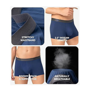 Ropa interior de talla grande para hombre, pantalones cortos de bambú, lencería masculina, bañadores, ropa de hombre, calzoncillos, logotipo personalizado, bóxer de bambú para hombre, envío DDP - Product Image 2