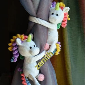 Juguete de caballito de mar ecológico personalizado, decoración náutica única para el hogar, accesorios de habitación y retenciones para cortinas - Product Image 1