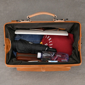 Sacs de sport unisexes de luxe en cuir véritable de grande capacité, imperméables, pour le fitness et le week-end - Product Image 5