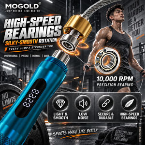 <span class=keywords><strong>Cuerda</strong></span> <span class=keywords><strong>de</strong></span> Saltar Inteligente MOGOLD con Contador, Aleación <span class=keywords><strong>de</strong></span> Aluminio, Longitud Ajustable <span class=keywords><strong>de</strong></span> 3m, Unisex, Duradera, Portátil, Capacidad <span class=keywords><strong>de</strong></span> 20kg+, para Entrenamiento en Casa - Product Image 5