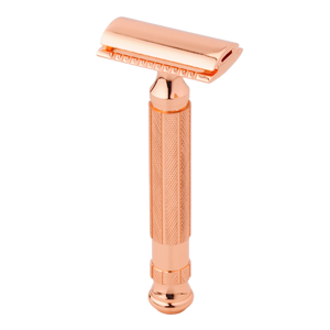 Rasoir à double tranchant pour homme avec manche en laiton, lame en acier inoxydable non jetable pour le soin personnel - Product Image 4