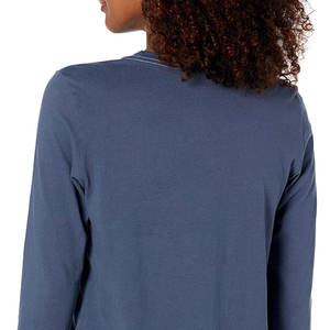 Suéter de Cuello Redondo de Doble Punto para Mujer, Diseño Estampado, Mezcla de Algodón, Elegante y Cómodo para Uso Casual al Aire Libre - Product Image 5