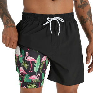 Pantalones cortos de playa de surfista de secado rápido elásticos en 4 direcciones para hombre personalizados al por mayor, pantalones cortos de cintura alta sin tirantes con estampado sólido - Product Image 5