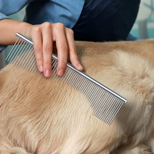 Juego de Peines de Acero Inoxidable para el Cuidado de Mascotas, para Pelo Largo y Corto, Rizado, para Perros y Gatos Grandes, Medianos y Pequeños, Estilo Simple - Product Image 6