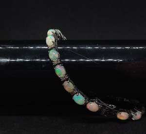 Natural Ethiopian <b>Opal</b> Zircon <b>Bracelet</b> Pave Fire <b>Opal</b> Tennis <b>Bracelet</b> Sterling Silver Wedding Anniversary Jewelry - Product Image 6