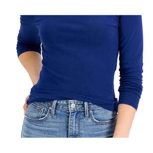 T-shirt a maniche lunghe blu navy da ragazzo Planet Gold, taglia M, 100% cotone, jersey traspirante, alta qualità, vestibilità aderente, casual, tinta unita - Product Image 3