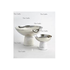 Cuencos para servir dulces martillados, forma redonda, diferentes tamaños, Juego de 3 cuencos de frutas de acero inoxidable a la venta - Product Image 4