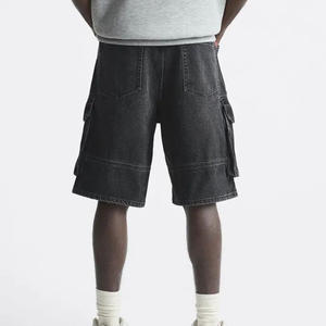Custom <b>High</b> <b>Waist</b> Summer Straight Knitted <b>Jeans</b> <b>Shorts</b> Men 100% Cotton Heavyweight Light Wash Streetwear Denim Oem Service - Product Image 2
