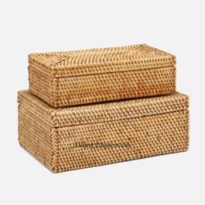 Juego de suministro directo de fábrica superventas de 2 cajas de tarjetas de invitación de boda de lujo hechas de ratán acrílico a un precio impresionante - Product Image 1