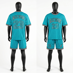 Premium 280 GSM Breathable Mesh Basketball Jersey Shorts Custom Tackle Twill Design jersey short <b>set</b> for men's - Product Image 6