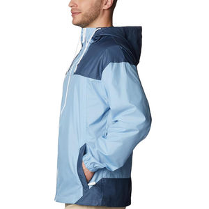 Chaquetas de lluvia ligeras para hombre, cortavientos impermeable, capucha extraíble, soporte plegable, cortavientos para correr con bordado - Product Image 3